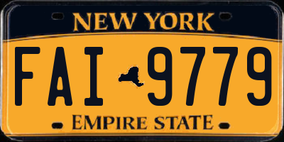 NY license plate FAI9779