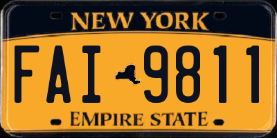 NY license plate FAI9811