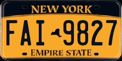 NY license plate FAI9827