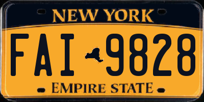 NY license plate FAI9828
