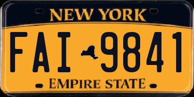 NY license plate FAI9841