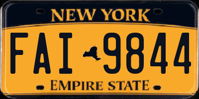 NY license plate FAI9844