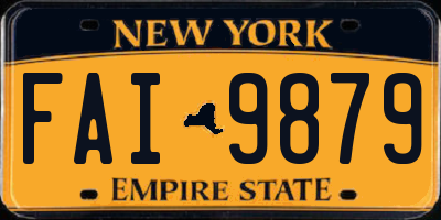 NY license plate FAI9879