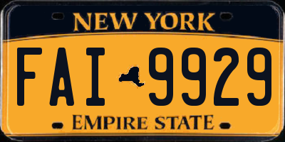 NY license plate FAI9929