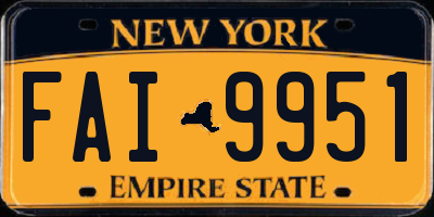 NY license plate FAI9951