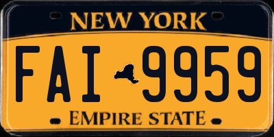 NY license plate FAI9959