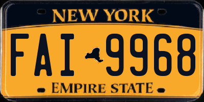 NY license plate FAI9968