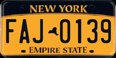 NY license plate FAJ0139