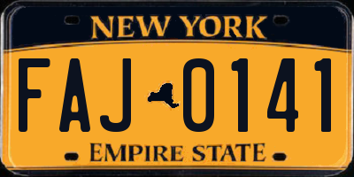 NY license plate FAJ0141