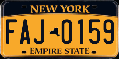 NY license plate FAJ0159