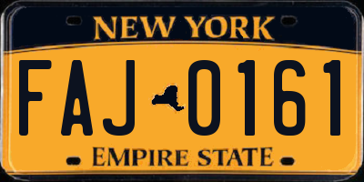 NY license plate FAJ0161
