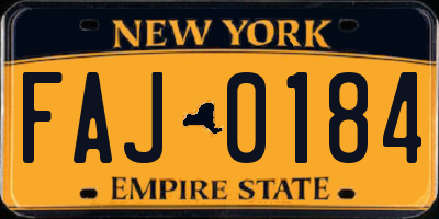 NY license plate FAJ0184