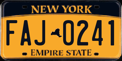 NY license plate FAJ0241