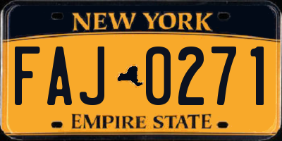 NY license plate FAJ0271