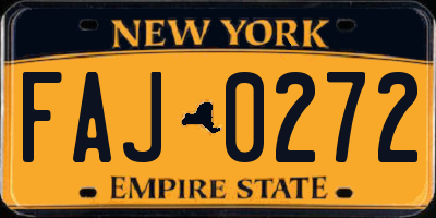 NY license plate FAJ0272