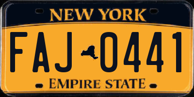 NY license plate FAJ0441