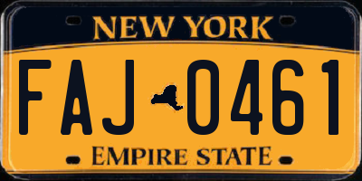 NY license plate FAJ0461