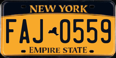 NY license plate FAJ0559