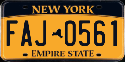 NY license plate FAJ0561