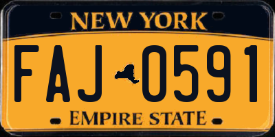 NY license plate FAJ0591