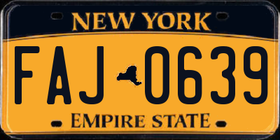 NY license plate FAJ0639