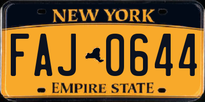NY license plate FAJ0644