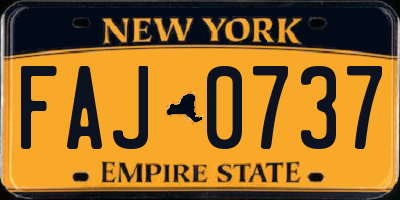 NY license plate FAJ0737