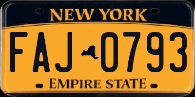 NY license plate FAJ0793