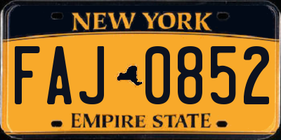NY license plate FAJ0852