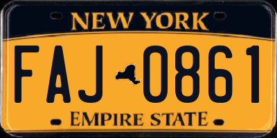 NY license plate FAJ0861