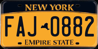 NY license plate FAJ0882