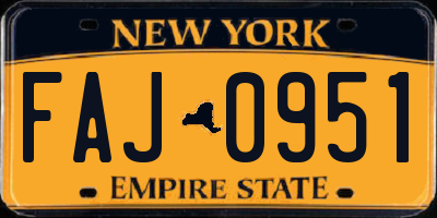 NY license plate FAJ0951