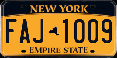 NY license plate FAJ1009