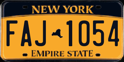 NY license plate FAJ1054