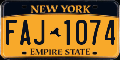 NY license plate FAJ1074