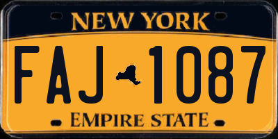 NY license plate FAJ1087