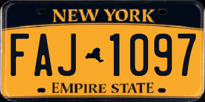 NY license plate FAJ1097