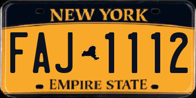 NY license plate FAJ1112