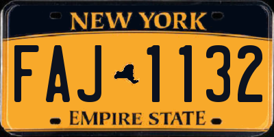 NY license plate FAJ1132