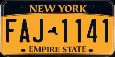NY license plate FAJ1141