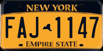 NY license plate FAJ1147