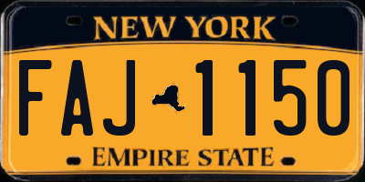 NY license plate FAJ1150