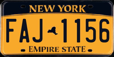 NY license plate FAJ1156