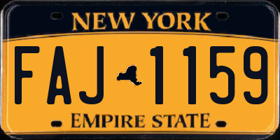 NY license plate FAJ1159