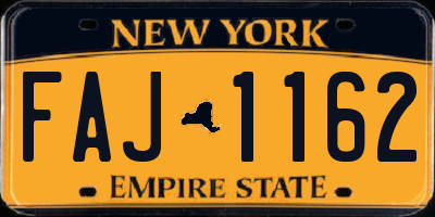NY license plate FAJ1162