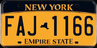 NY license plate FAJ1166