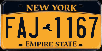 NY license plate FAJ1167