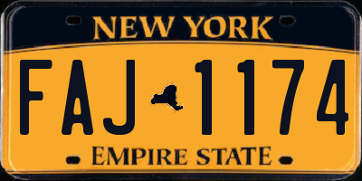 NY license plate FAJ1174