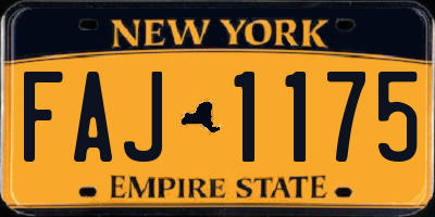 NY license plate FAJ1175