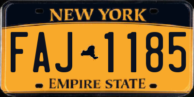 NY license plate FAJ1185